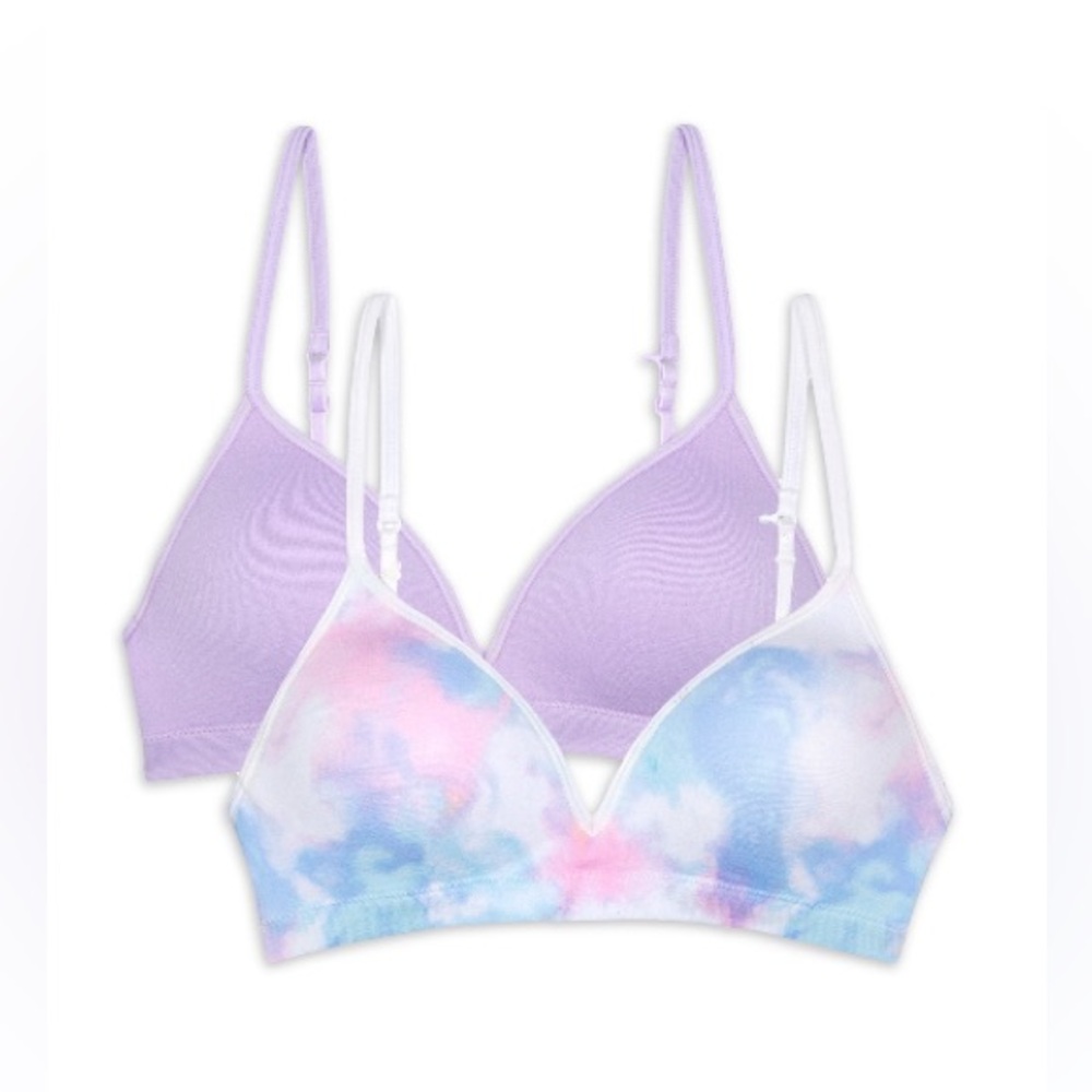 Bundle of 2 Wonder Nation Girls Convertible T-Shirt Seamless Molded Cup Bra